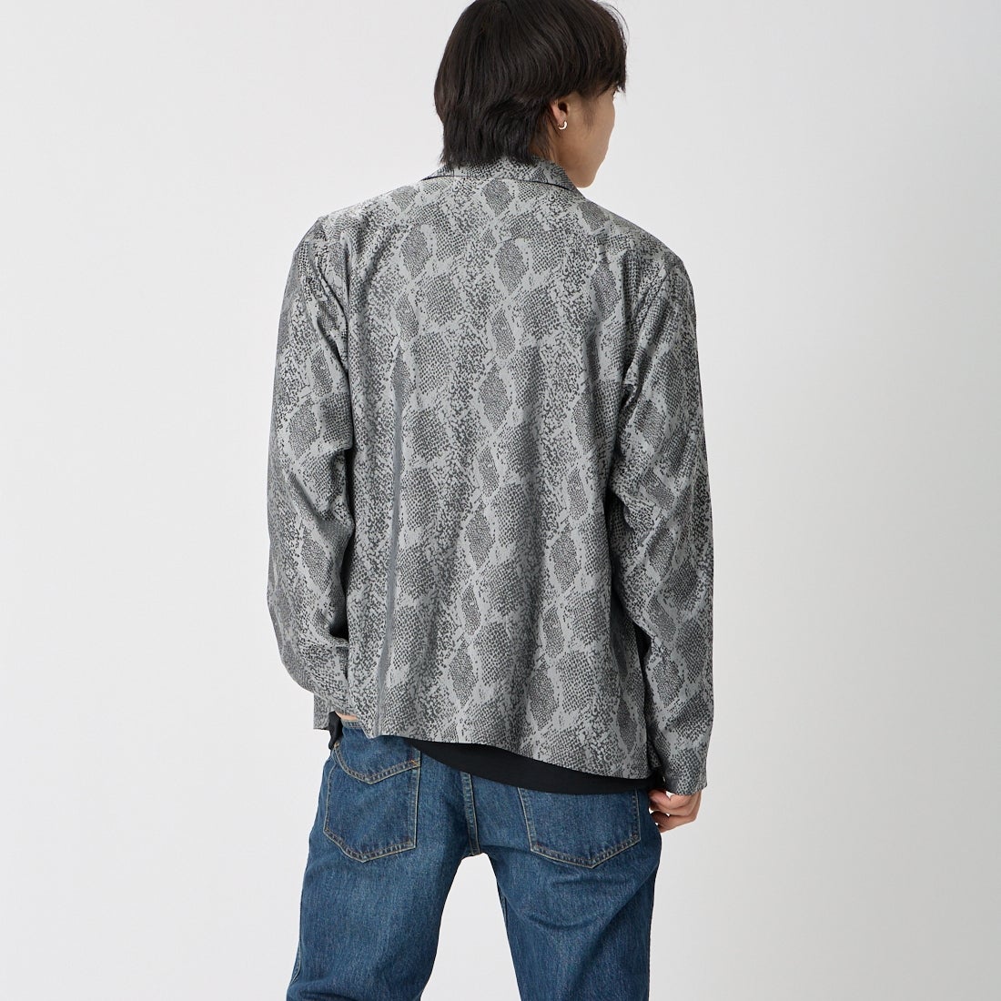 Needles [ニードルズ] カウボーイワンナップシャツ [SX263] A GREY &&モデル身長：179cm 着用サイズ：M&&