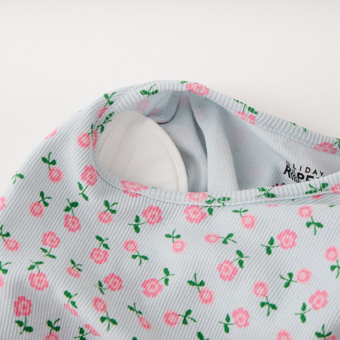 HOLIDAY [ホリデイ] スーパーリブ パデッドショルダークルーネックトップス [26101034] BLUE