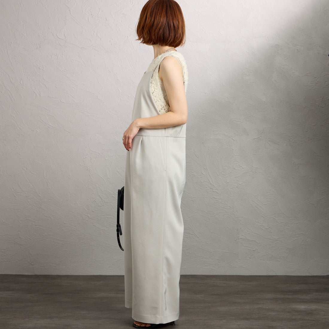 MICA&DEAL [マイカアンドディール] サロペット [0126104015] BEIGE &&モデル身長：158cm 着用サイズ：F&&