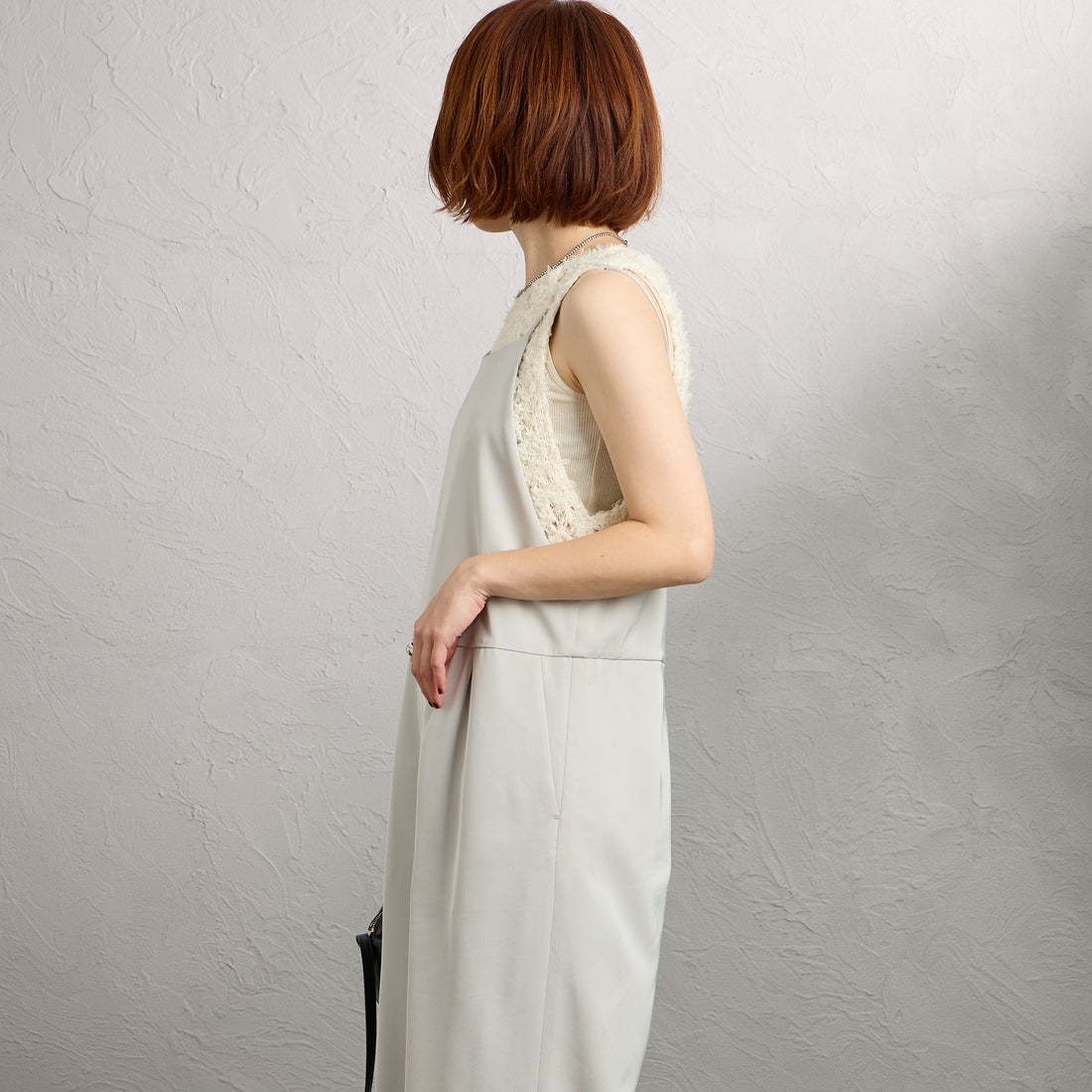 MICA&DEAL [マイカアンドディール] サロペット [0126104015] BEIGE &&モデル身長：158cm 着用サイズ：F&&