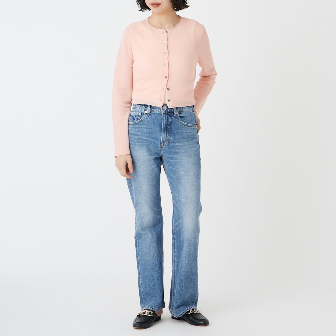 PICCADILLY [ピカデリー] CHLOE セミフレアデニム [PC261-251324] BLUE &&モデル身長：162cm 着用サイズ：24&&