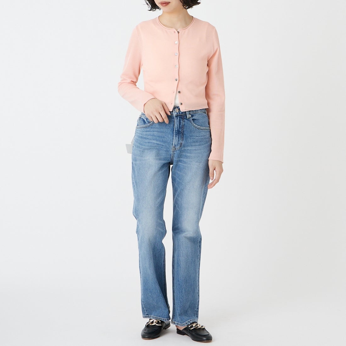 PICCADILLY [ピカデリー] CHLOE セミフレアデニム [PC261-251324] BLUE &&モデル身長：162cm 着用サイズ：24&&