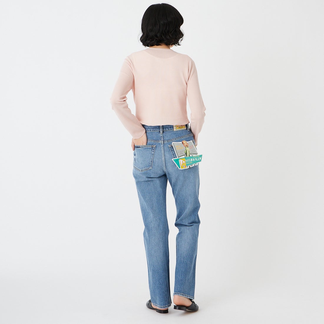 PICCADILLY [ピカデリー] CHLOE セミフレアデニム [PC261-251324] BLUE &&モデル身長：162cm 着用サイズ：24&&