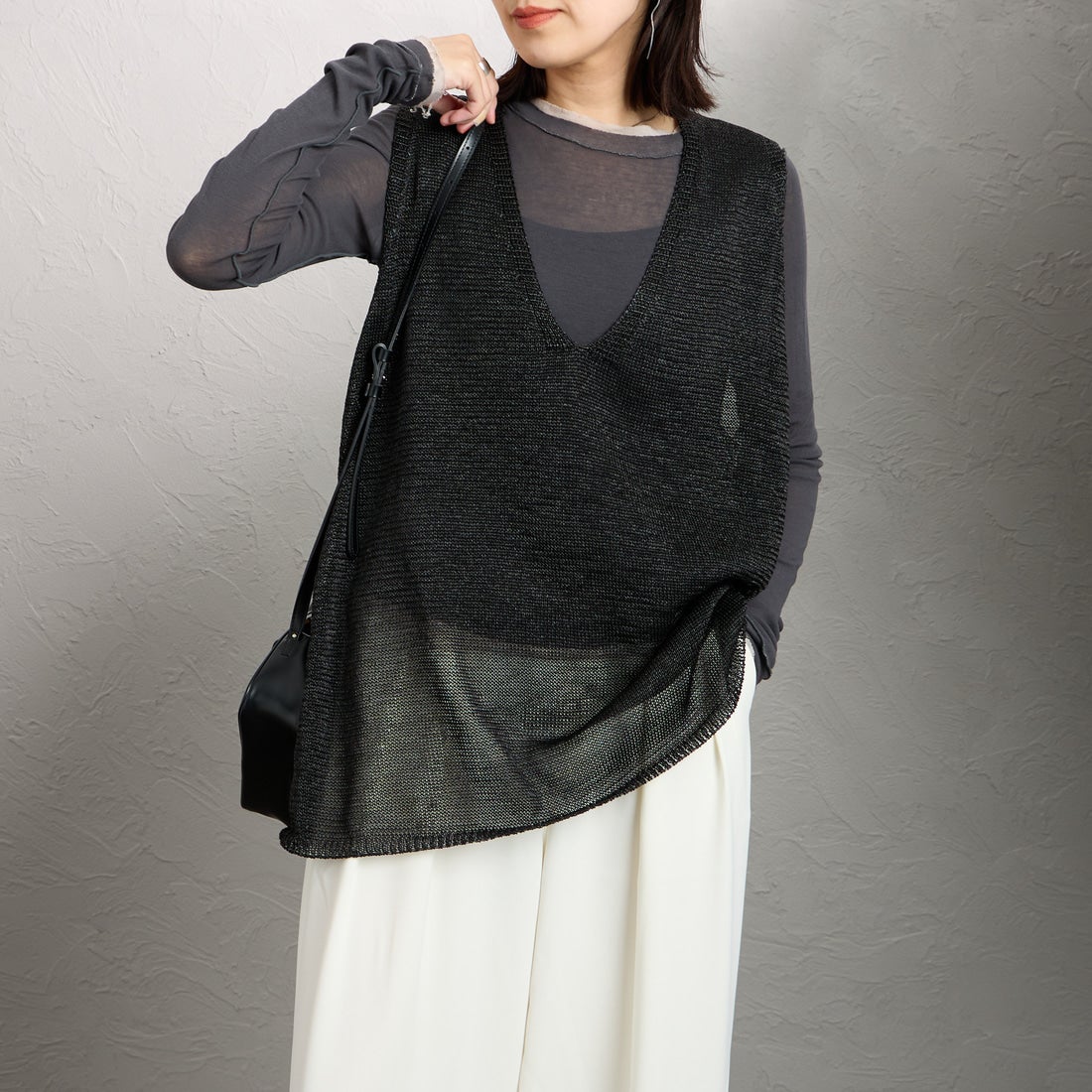 99 BLACK&&モデル身長：160cm 着用サイズ：F&&