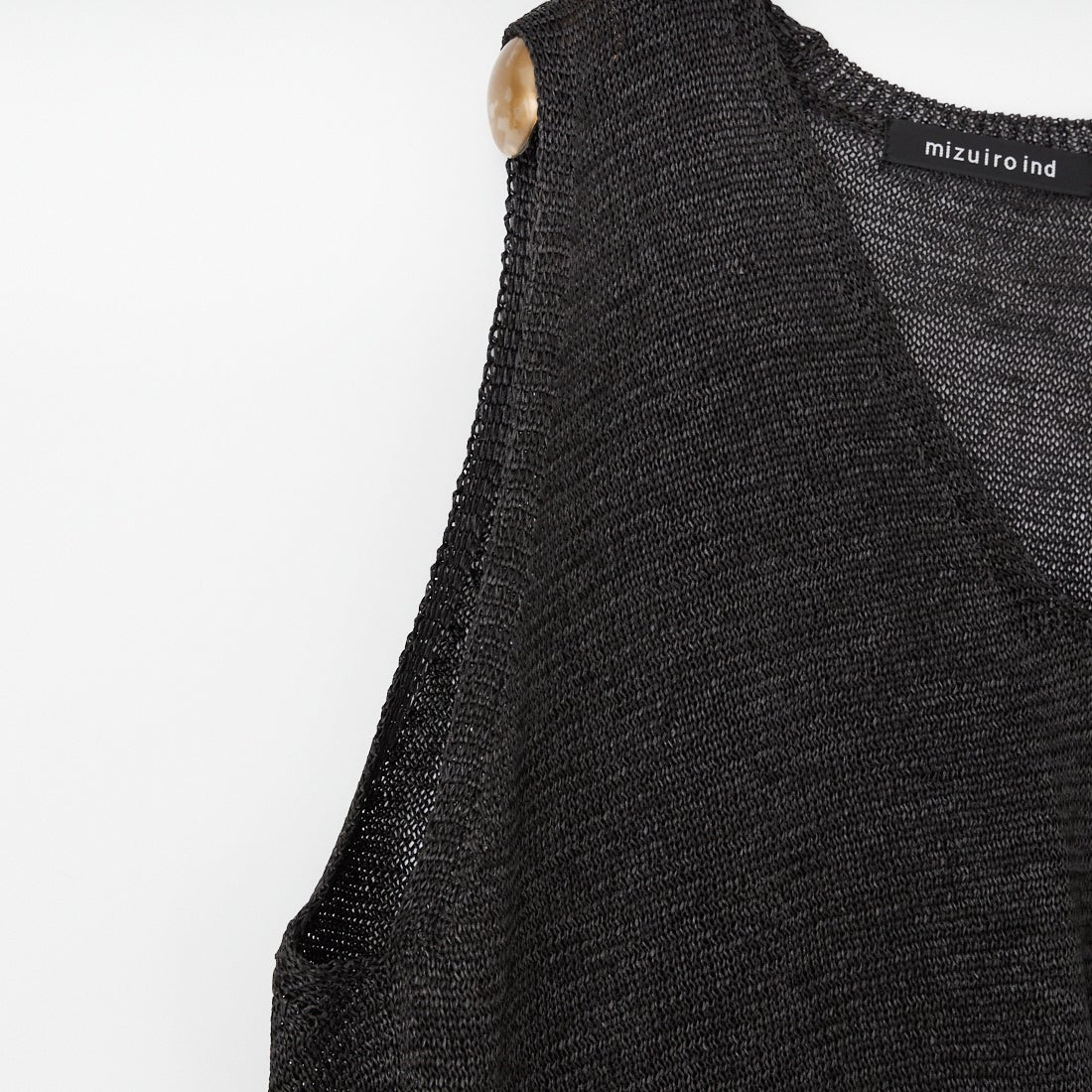 mizuiro ind [ミズイロインド] ワイドVネックベスト [1-220062] 99 BLACK