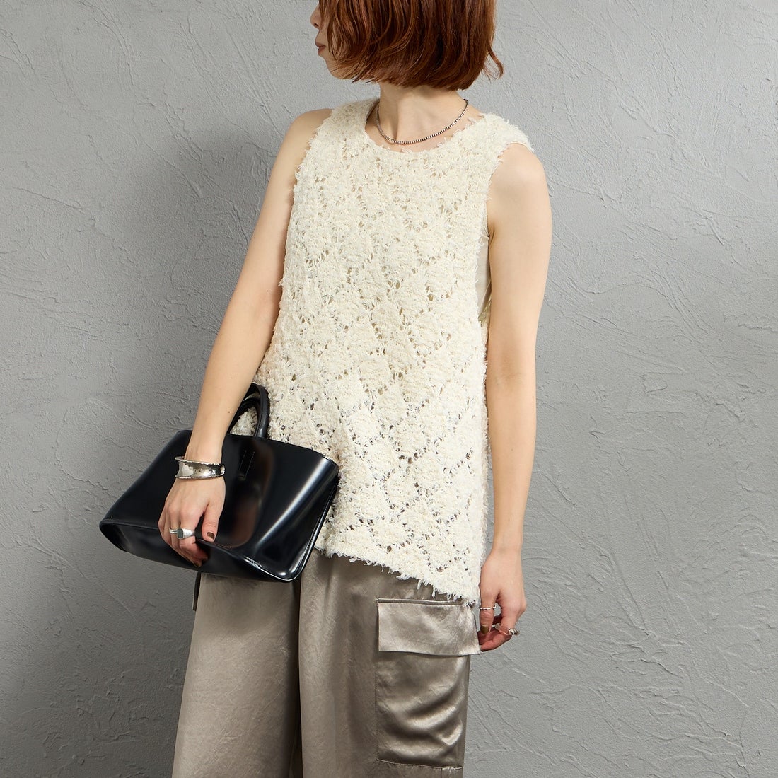 12 IVORY&&モデル身長：158cm 着用サイズ：F&&