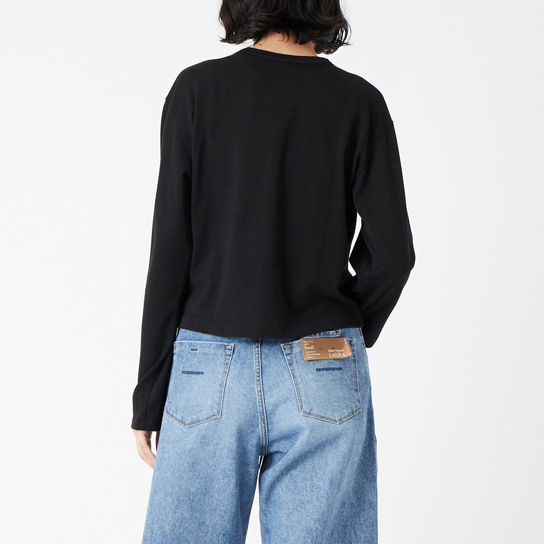 ORCIVAL [オーシバル] クルーネックカーディガン [OR-C0530SEF] BLACK &&モデル身長：162cm 着用サイズ：1&&