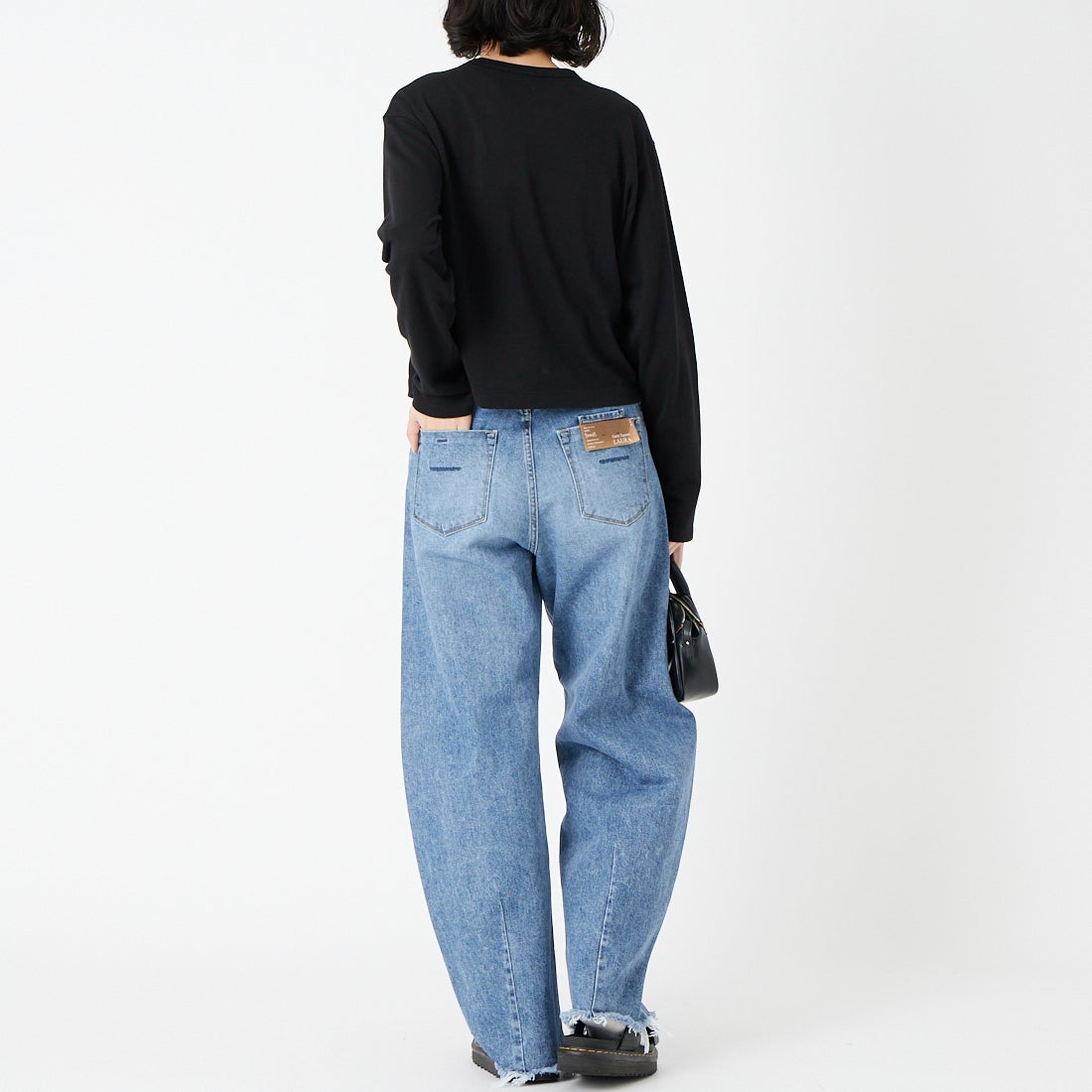 ORCIVAL [オーシバル] クルーネックカーディガン [OR-C0530SEF] BLACK &&モデル身長：162cm 着用サイズ：1&&