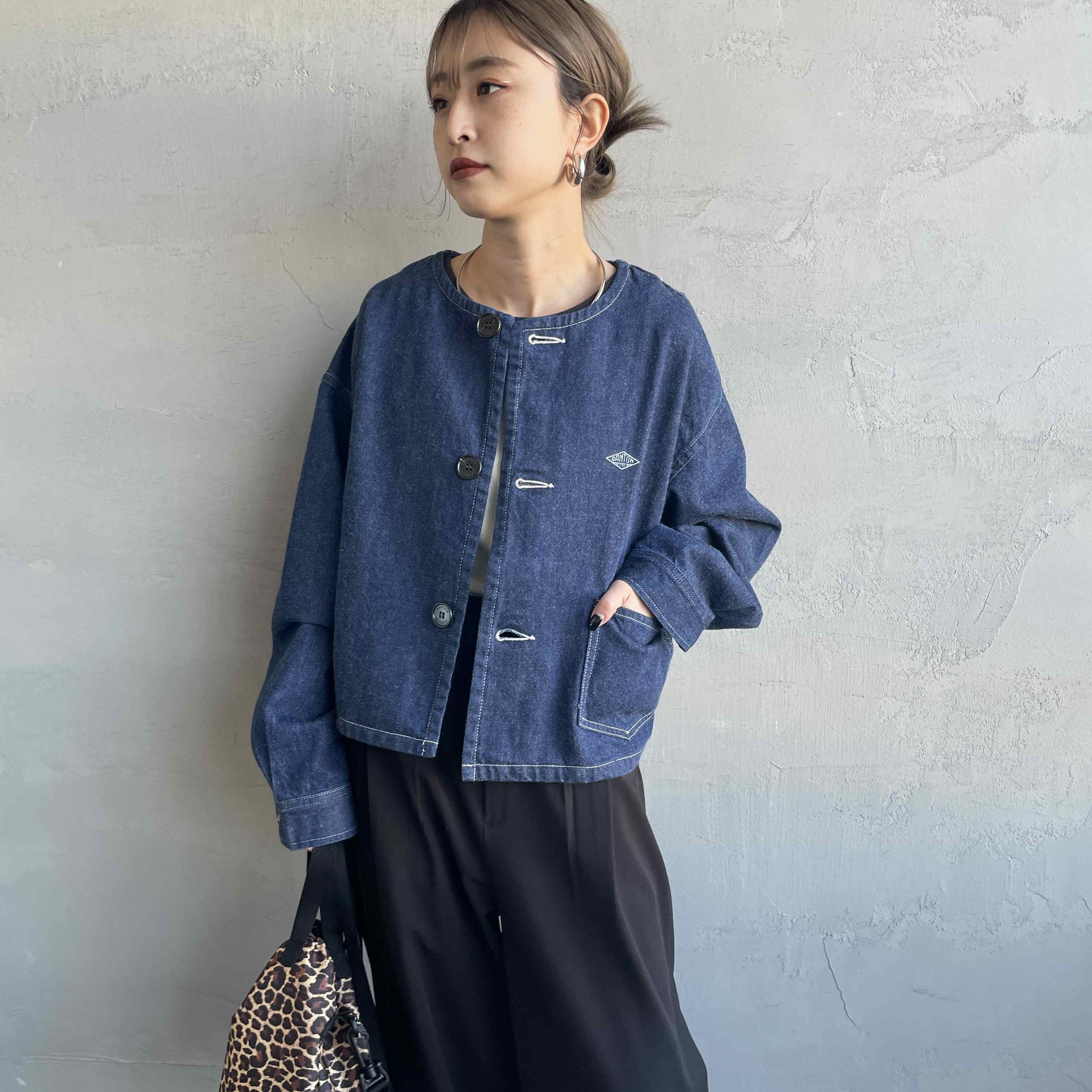 DANTON [ダントン] 11oz ショート丈ノーカラーデニムジャケット [DT
