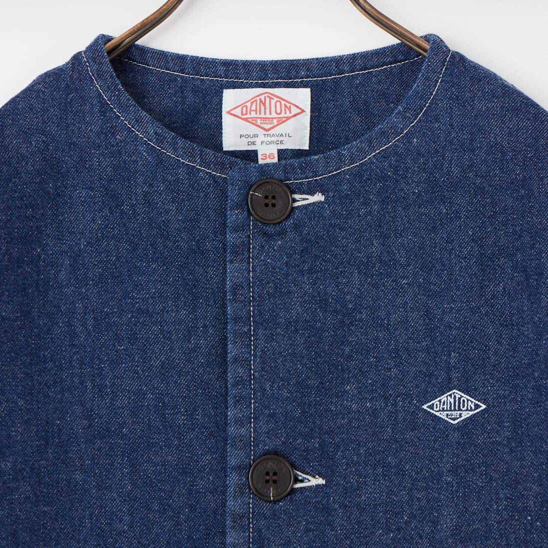 DANTON [ダントン] 11oz ショート丈ノーカラーデニムジャケット [DT-A0670KDM] INDIGO