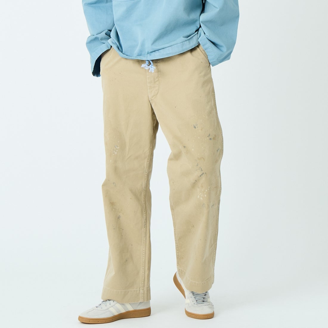 BOW WOW [バウワウ] 41 エイジドカーキトラウザーズ [BW261-4KT] KHAKI &&モデル身長：179cm 着用サイズ：L&&