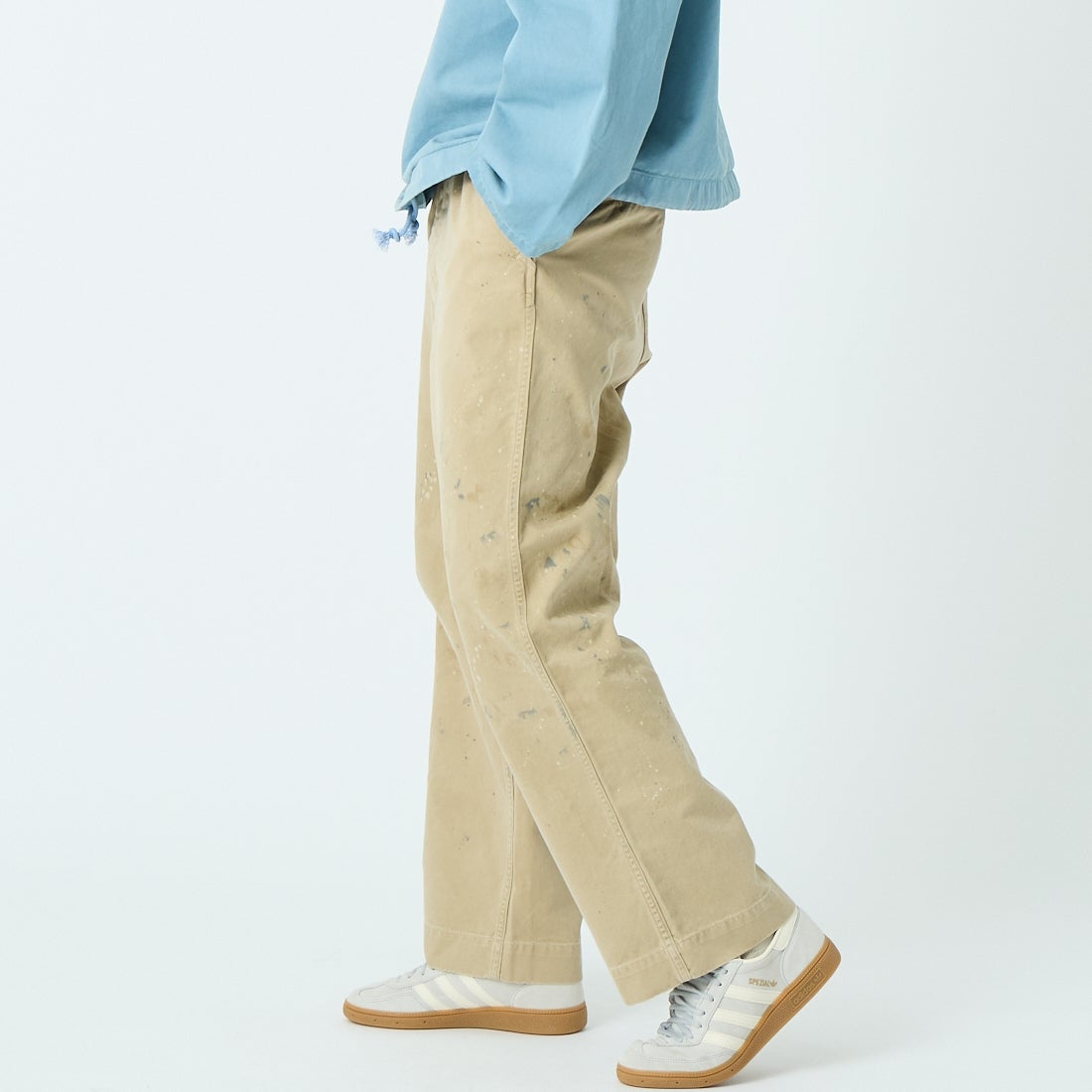 BOW WOW [バウワウ] 41 エイジドカーキトラウザーズ [BW261-4KT] KHAKI &&モデル身長：179cm 着用サイズ：L&&