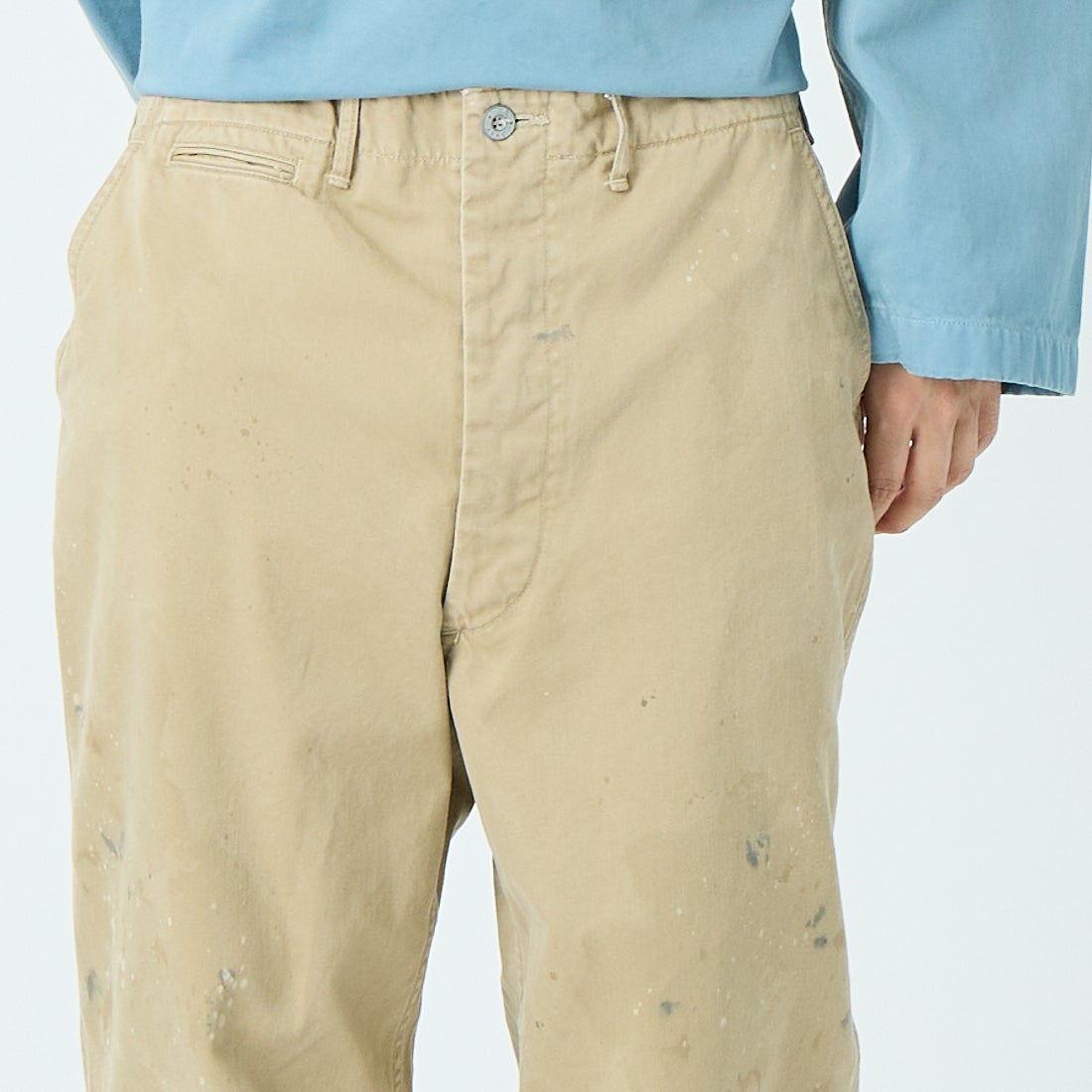 BOW WOW [バウワウ] 41 エイジドカーキトラウザーズ [BW261-4KT] KHAKI &&モデル身長：179cm 着用サイズ：L&&