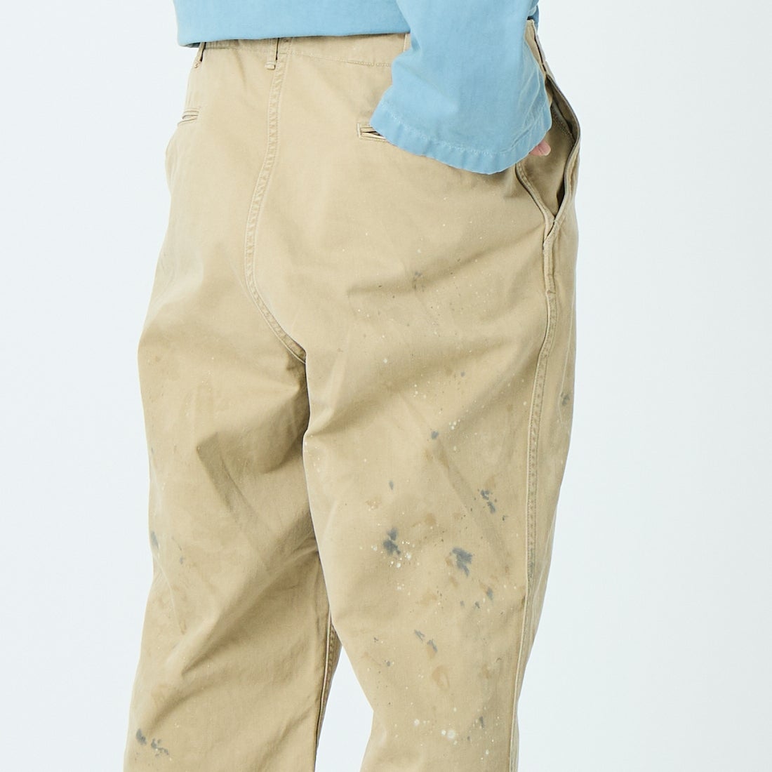 BOW WOW [バウワウ] 41 エイジドカーキトラウザーズ [BW261-4KT] KHAKI &&モデル身長：179cm 着用サイズ：L&&