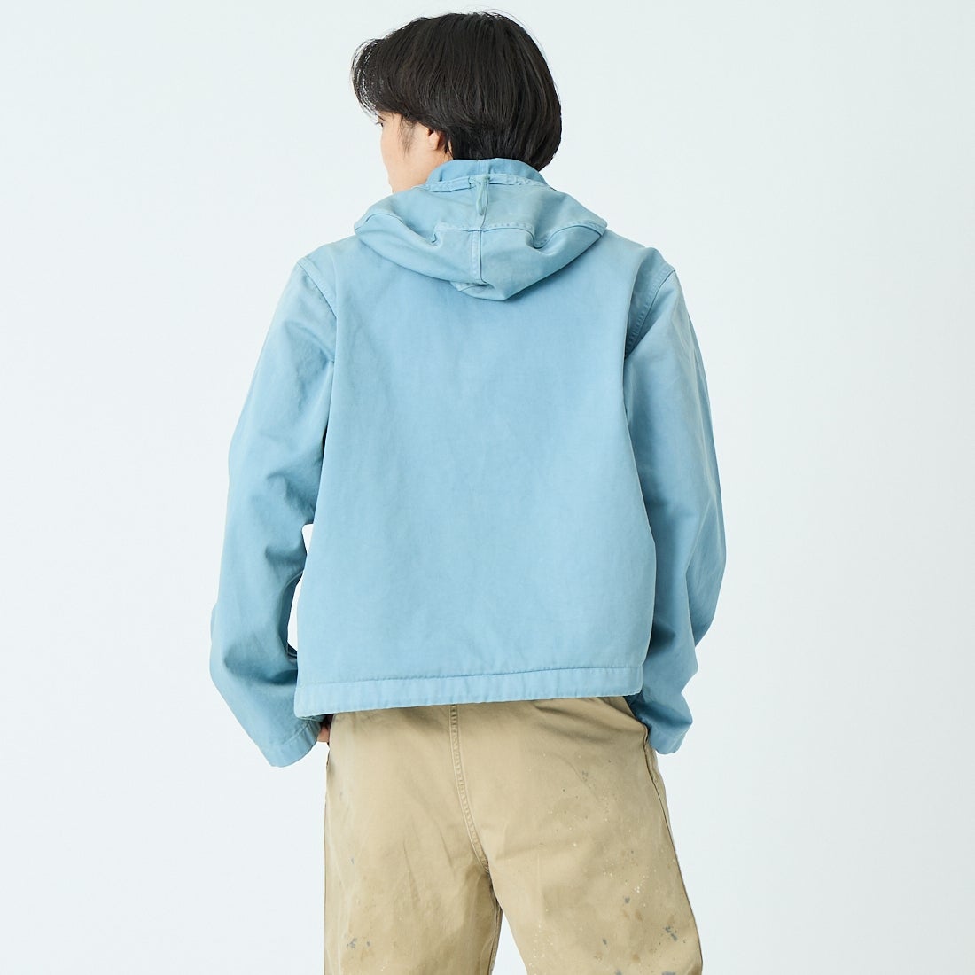 BOW WOW [バウワウ] USN サルベージパーカー [BW261-USPDU] BLUE &&モデル身長：179cm 着用サイズ：L&&