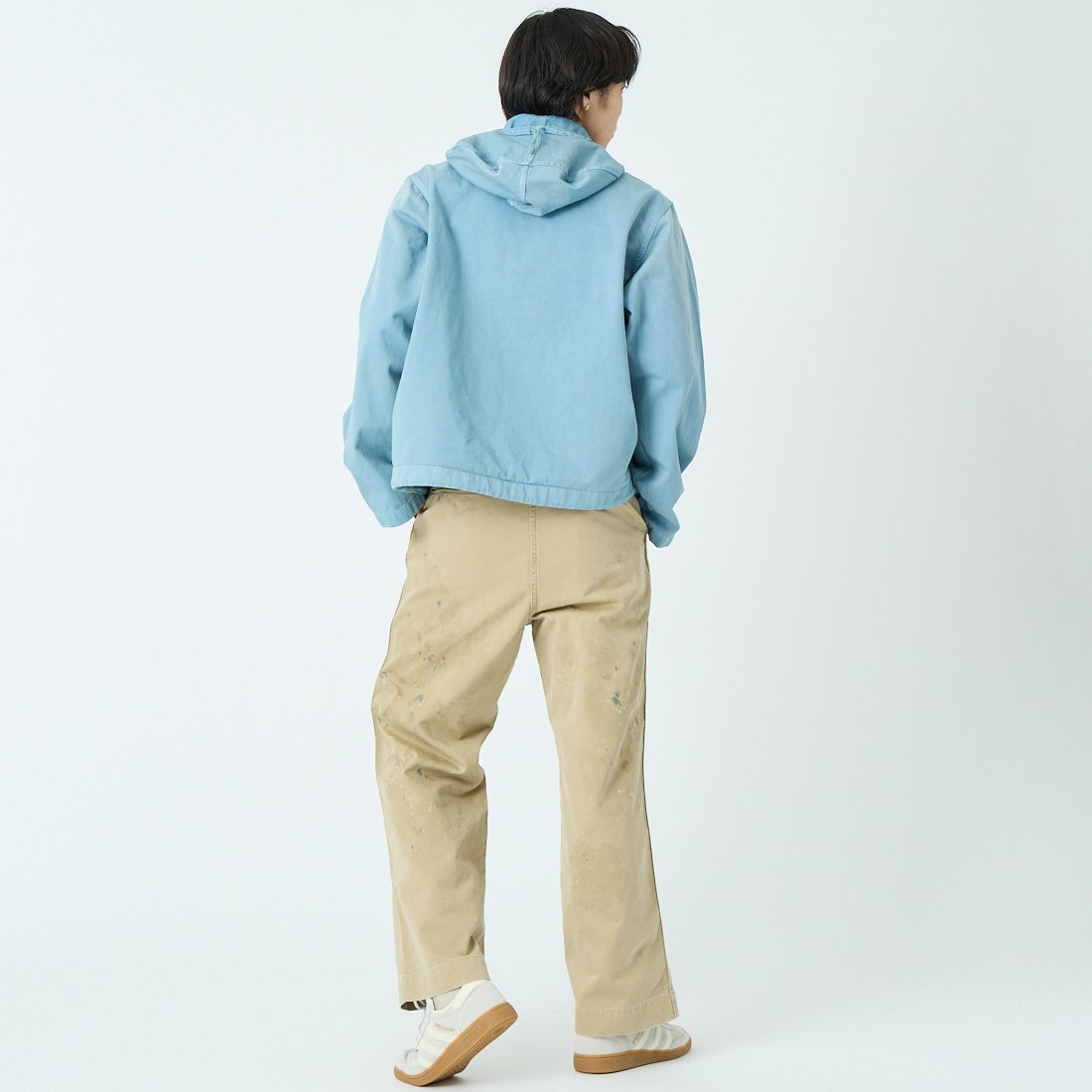 BOW WOW [バウワウ] USN サルベージパーカー [BW261-USPDU] BLUE &&モデル身長：179cm 着用サイズ：L&&