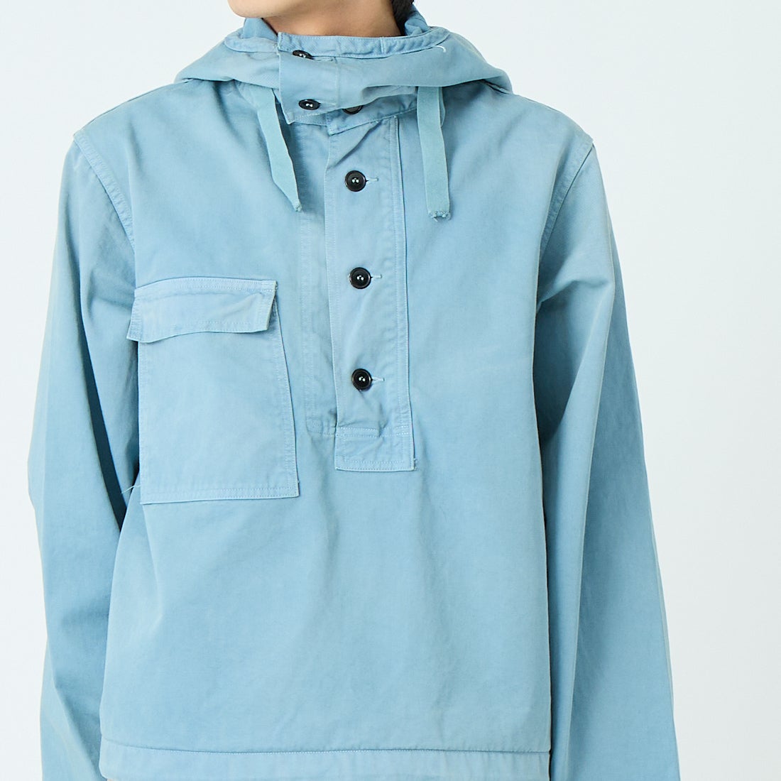 BOW WOW [バウワウ] USN サルベージパーカー [BW261-USPDU] BLUE &&モデル身長：179cm 着用サイズ：L&&