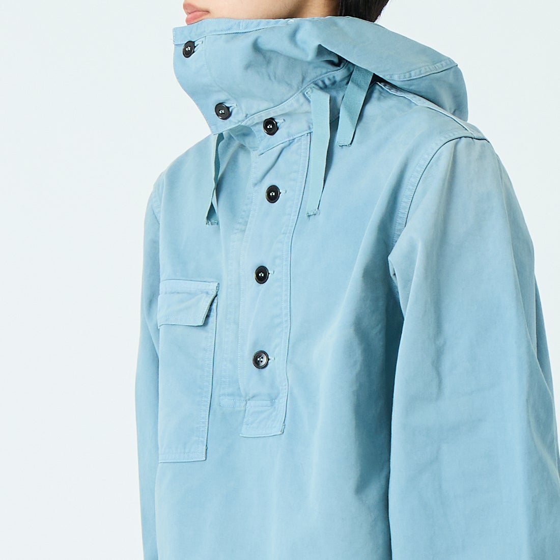 BOW WOW [バウワウ] USN サルベージパーカー [BW261-USPDU] BLUE &&モデル身長：179cm 着用サイズ：L&&