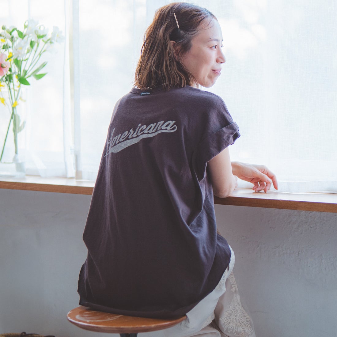 美品☆人気完売モデル♡アメリカーナゆったりTシャツ FREAK'S STORE（フリークスストア） tシャツ Americana × FREAK'S