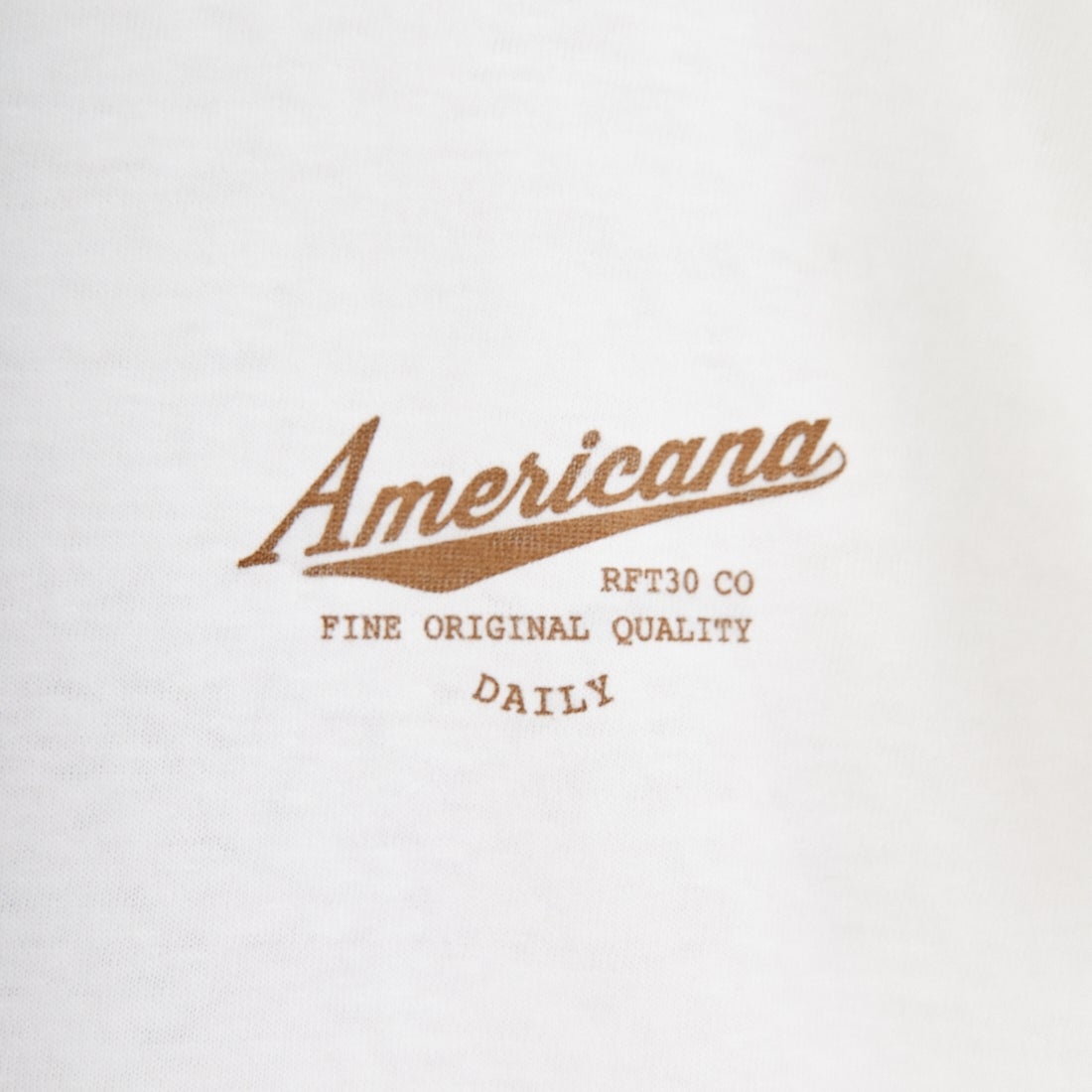 Americana × JEANS FACTORY [アメリカーナ × ジーンズファクトリー] 別注 Americana バックロゴ ラウンドヘムプリントTシャツ [ASO-M-852-1-JF] ﾎﾜｲﾄ