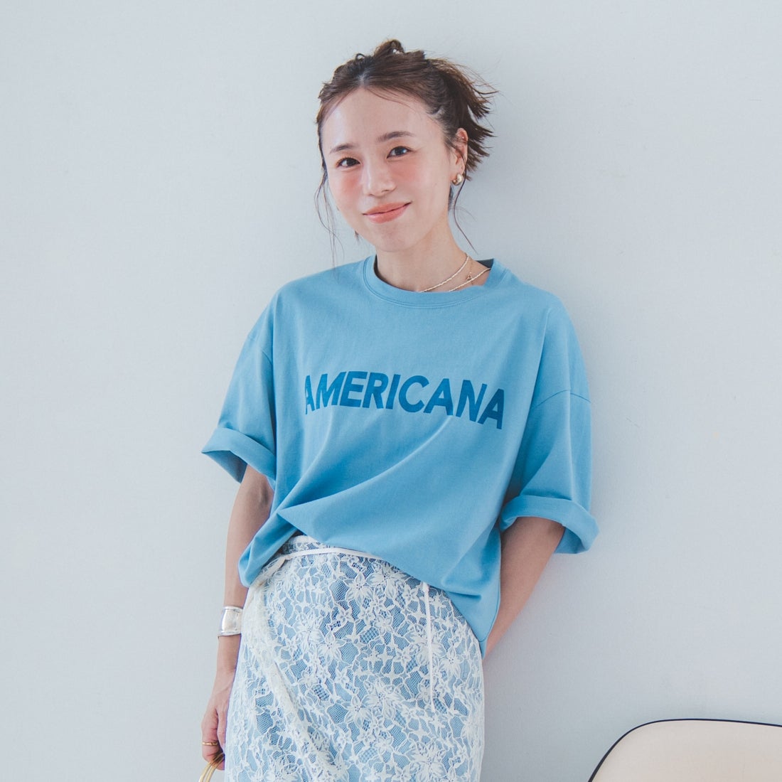 ﾌﾞﾙｰ&&モデル身長：153cm 着用サイズ：ONE SIZE&&