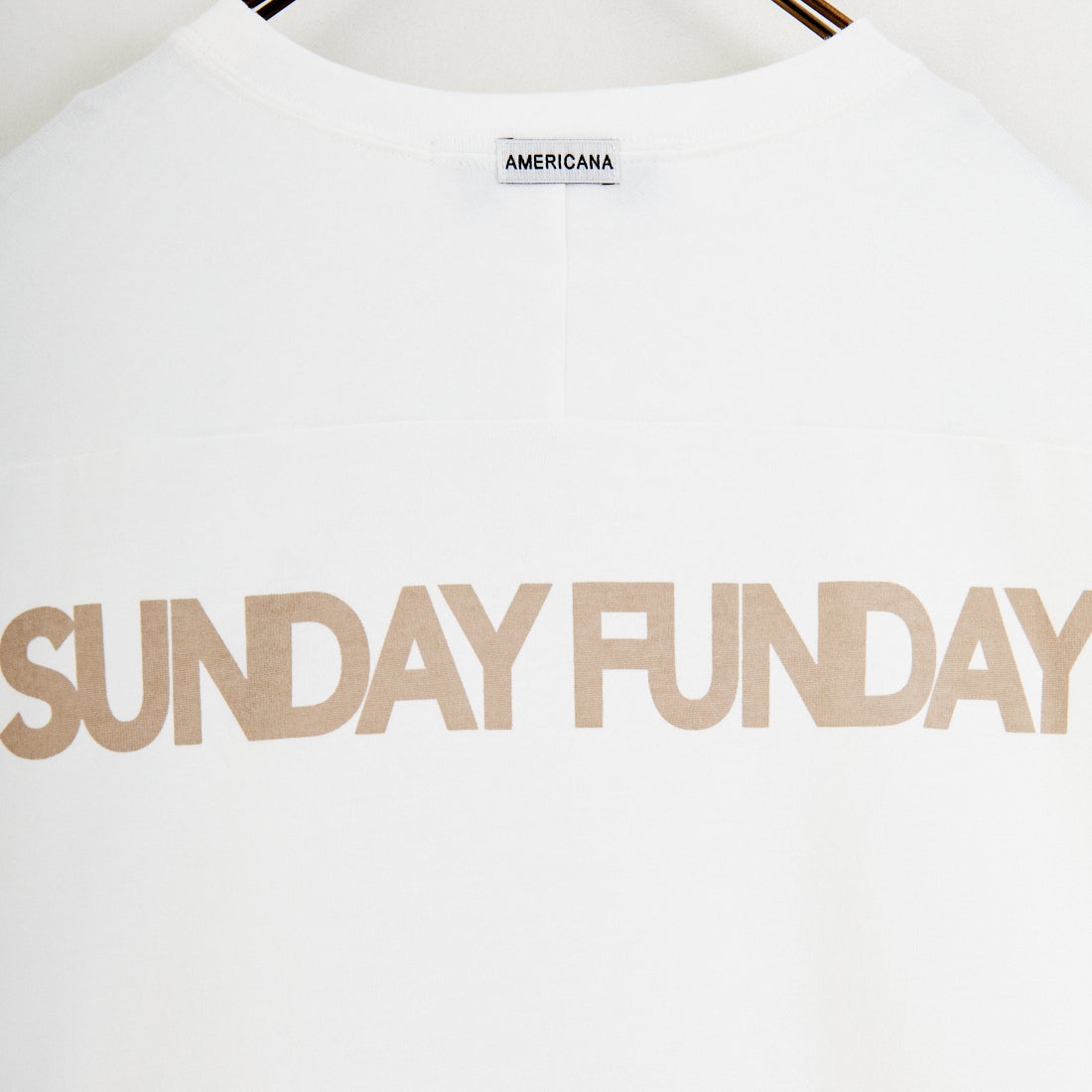 Americana × JEANS FACTORY [アメリカーナ × ジーンズファクトリー] 別注 AMERICANA ショート丈プリントTシャツ [ASO-M-851-2-JF] ﾎﾜｲﾄ