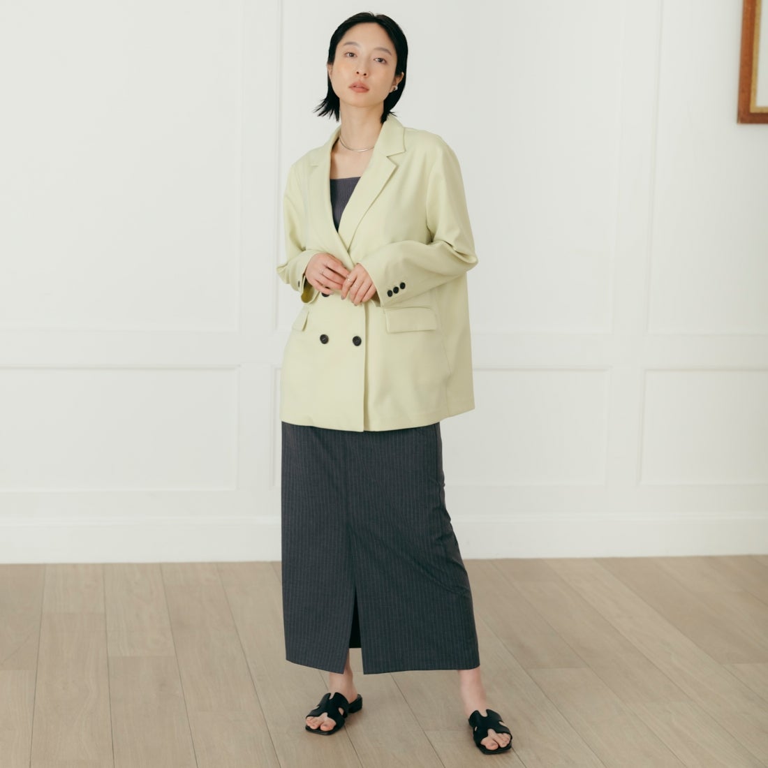 USINE [ユジーヌ] イージーケアツイルダブルジャケット [21267051] 041 ﾗｲﾑ