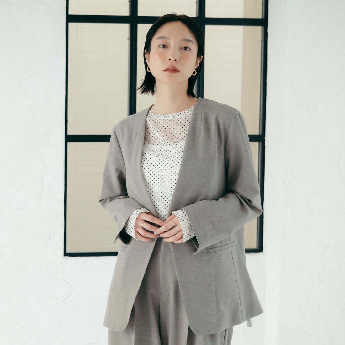 035 ﾓｶ&&モデル身長：165cm 着用サイズ：F&&