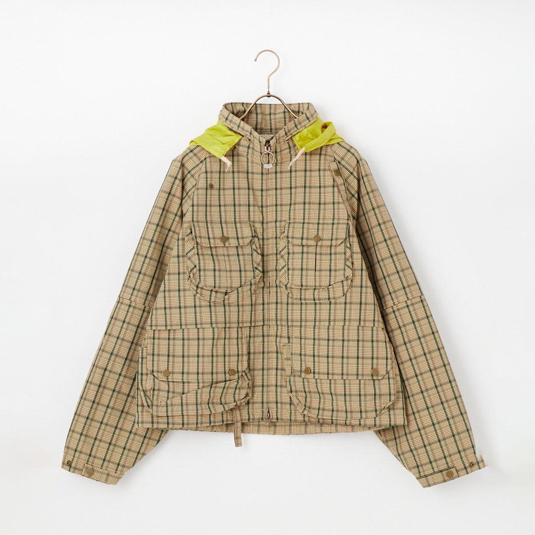 ポーカーズ　アツムWOOLRICHナイロンジャケットチェック 90年代 90s USA製 Woolrichウールリッチ オンブレチェック ボアライナー