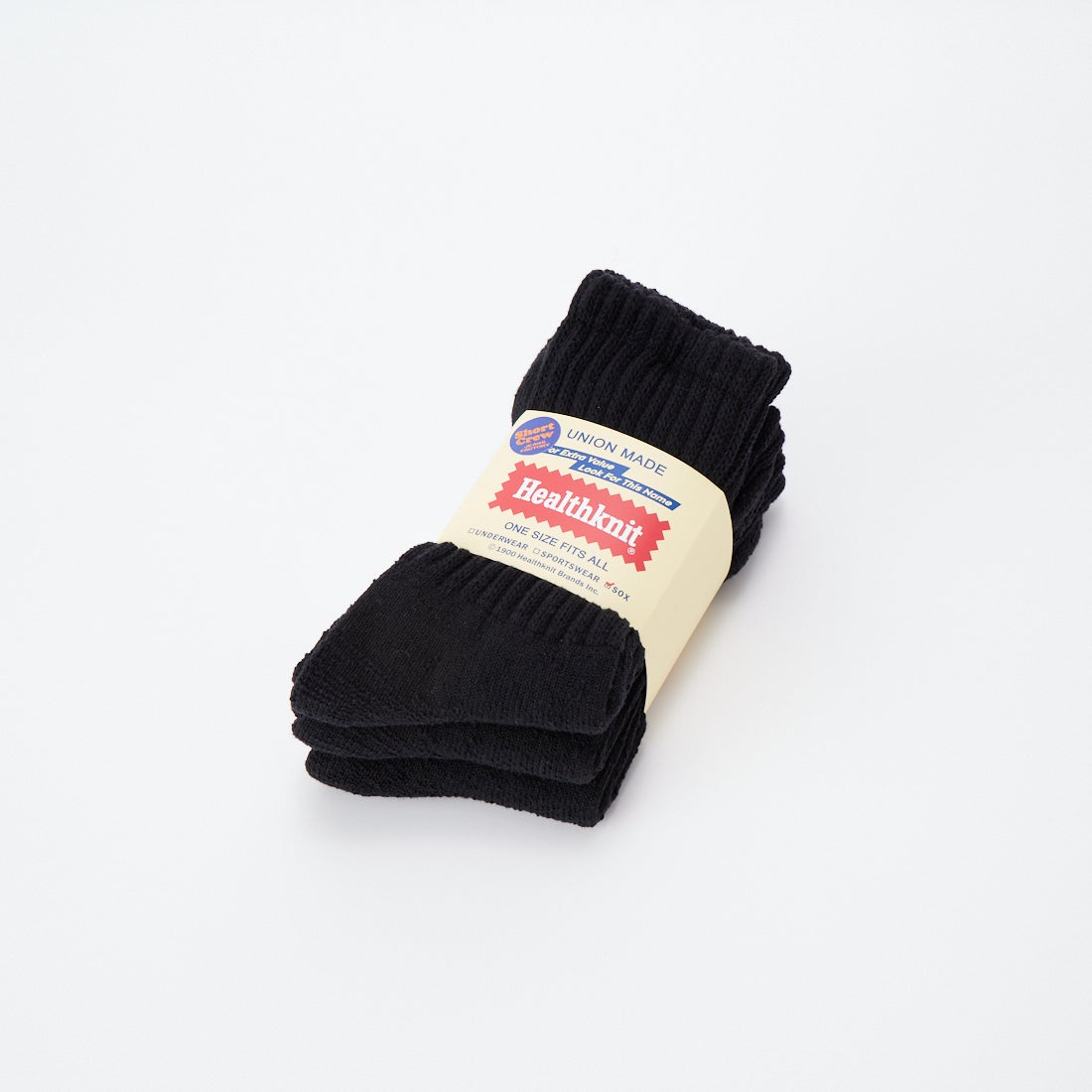 Health knit [ヘルスニット] 別注 ショートクルー3Pソックス [191-3746JF] BLACK