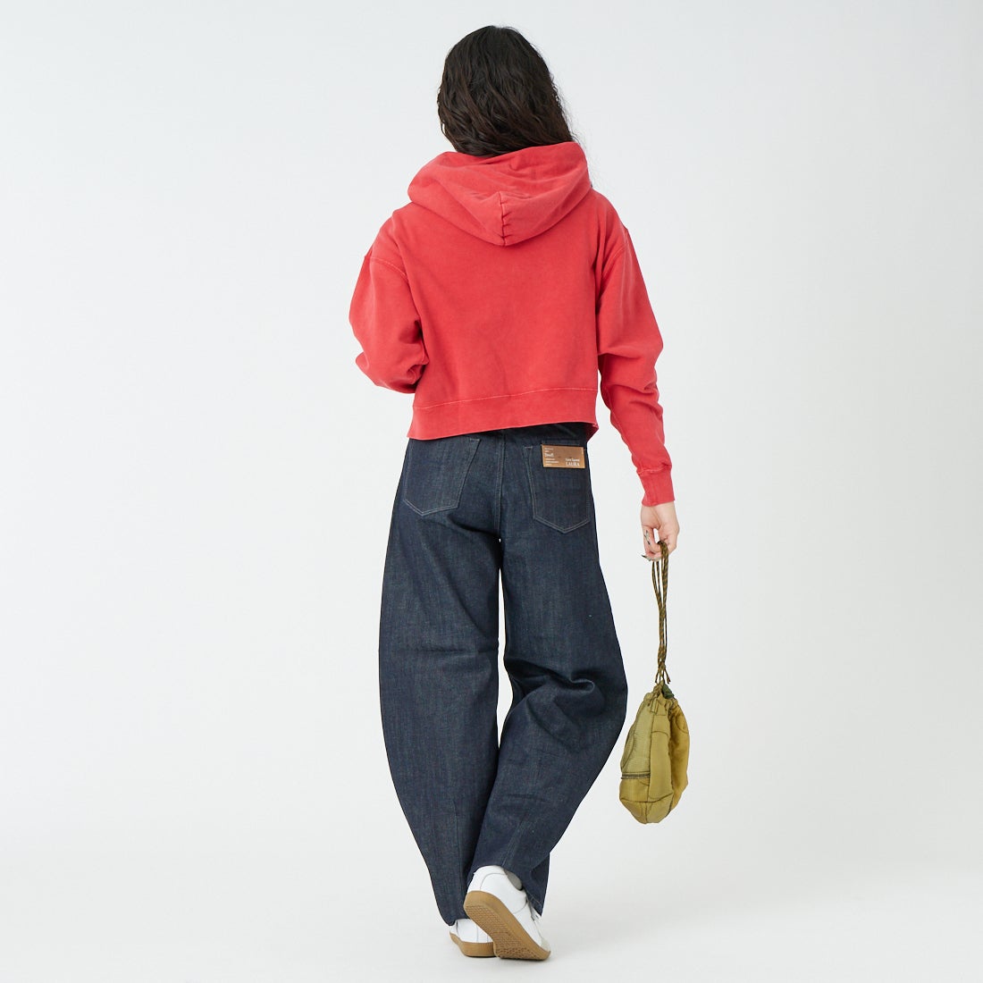 SCREEN STARS [スクリーンスターズ] 別注 HELLO ジップスウェットパーカー [2621-416IN-JF] RED &&モデル身長：162cm 着用サイズ：F&&