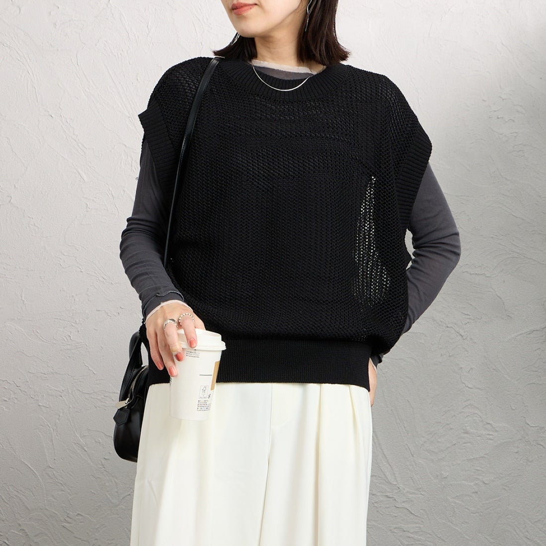 99 BLACK&&モデル身長：160cm 着用サイズ：F&&