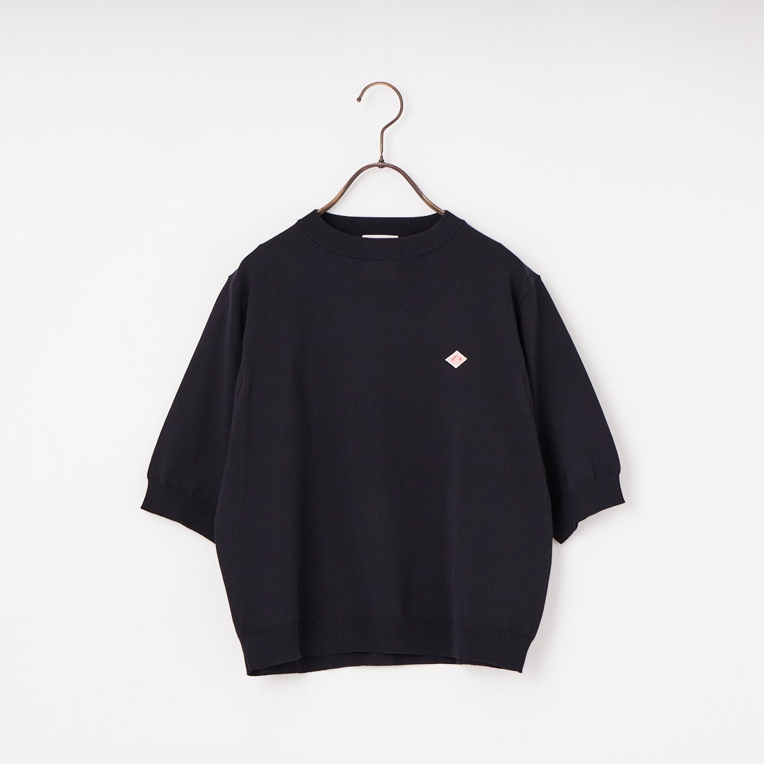DANTON [ダントン] ハーフスリーブクルーネックニット [DT-D0135YSD]DANTON [ダントン] ハーフスリーブクルーネックニット [DT-D0135YSD] BLACK