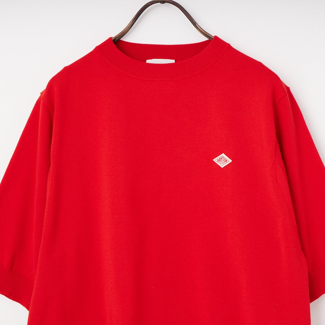 DANTON [ダントン] ハーフスリーブクルーネックニット [DT-D0135YSD]DANTON [ダントン] ハーフスリーブクルーネックニット [DT-D0135YSD] RED