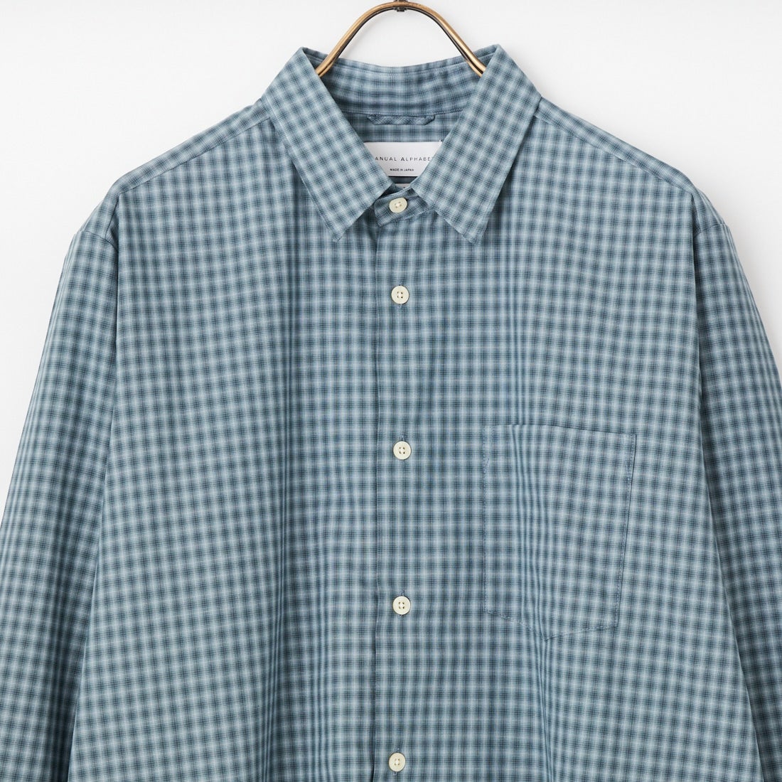 MANUAL ALPHABET [マニュアルアルファベット] ブラーチェック ルーズフィット レギュラーカラーシャツ [MA-S-818] NVY/GRY
