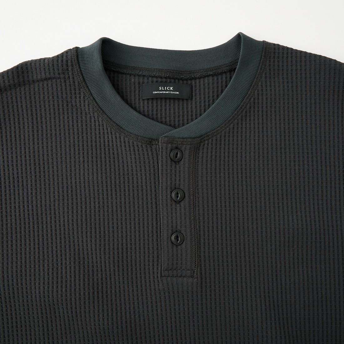 SLICK [スリック] テックサーマル ドローストリングヘンリーネックTシャツ [5130211] 720 COAL B
