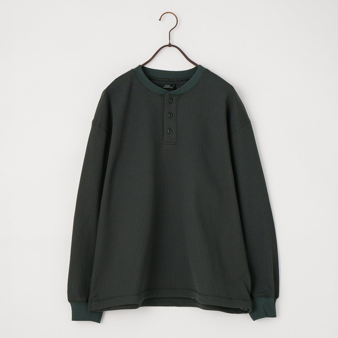 SLICK [スリック] テックサーマル ドローストリングヘンリーネックTシャツ [5130211] 720 COAL B