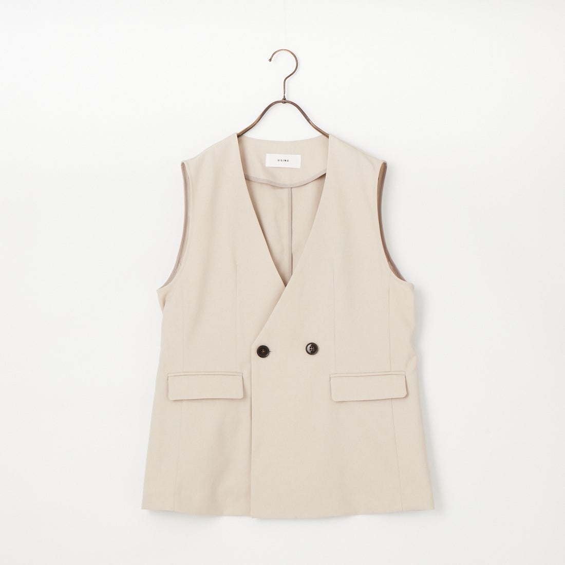 USINE [ユジーヌ] イージーケアツイルVネックベスト [21267052] 032 ｱｲﾎﾞﾘｰ