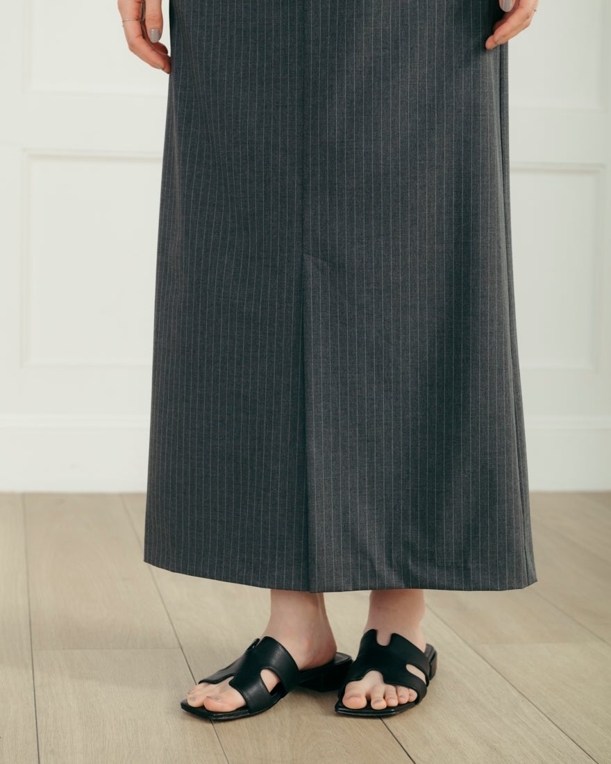 USINE [ユジーヌ] イージーケアツイルタイトスカート [21267054] 003 ﾁｬｺｰﾙS &&モデル身長：165cm 着用サイズ：36&&