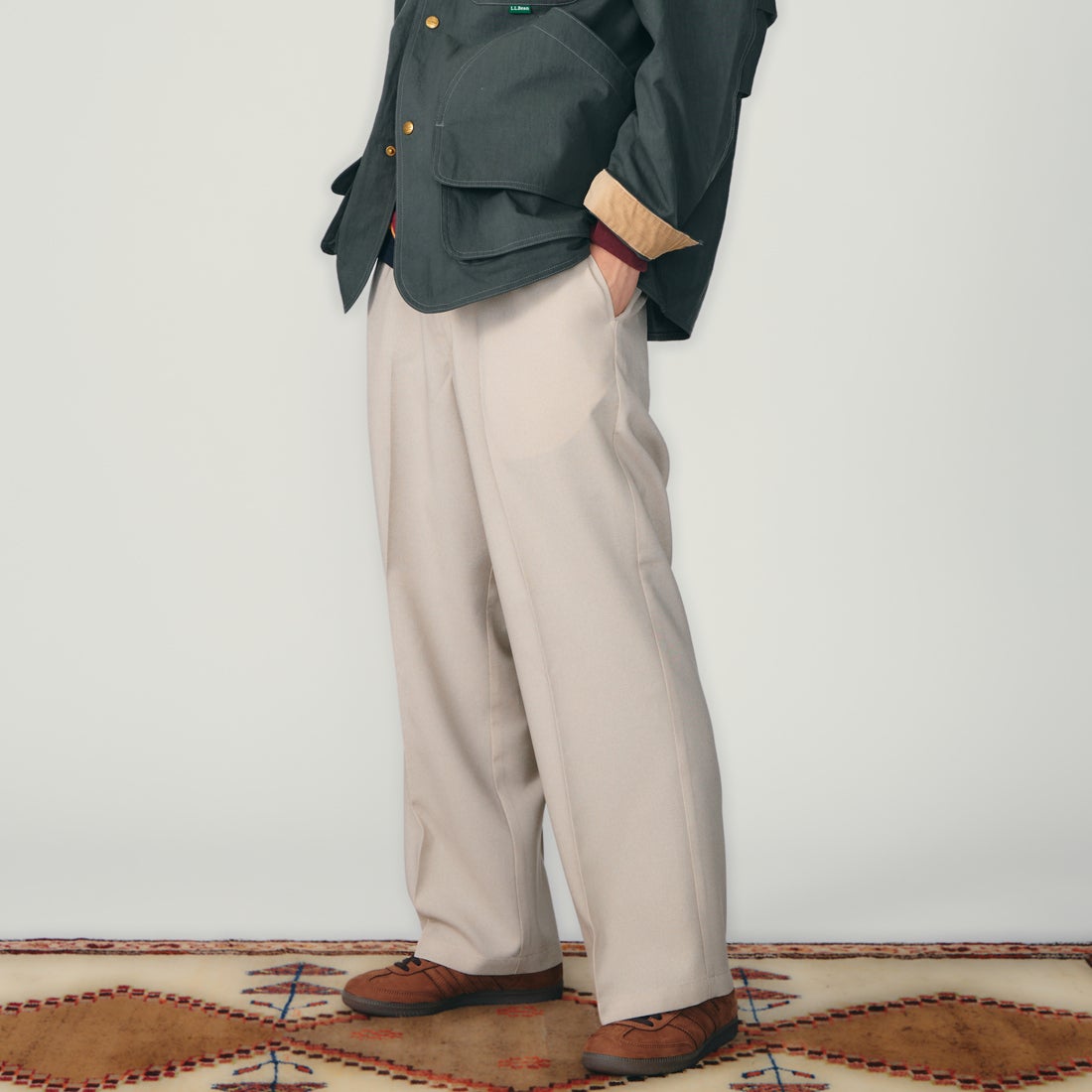 Dickies [ディッキーズ] 別注 グランパパンツ [261M40IN01-JF] BEIGE &&モデル身長：179cm 着用サイズ：L&&