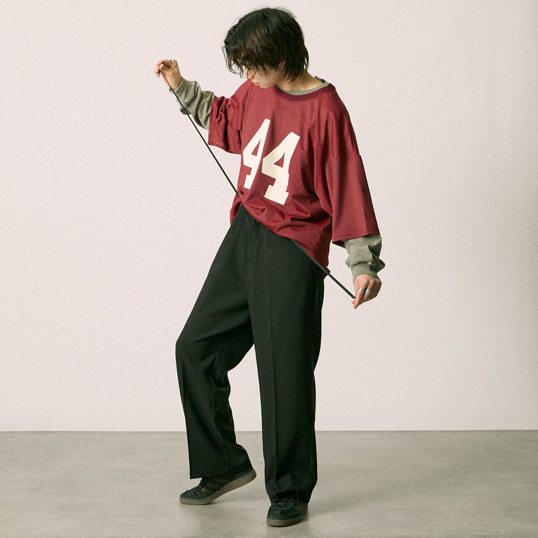 Dickies [ディッキーズ] 別注 グランパパンツ [261M40IN01-JF] BLACK &&モデル身長：177cm 着用サイズ：L&&