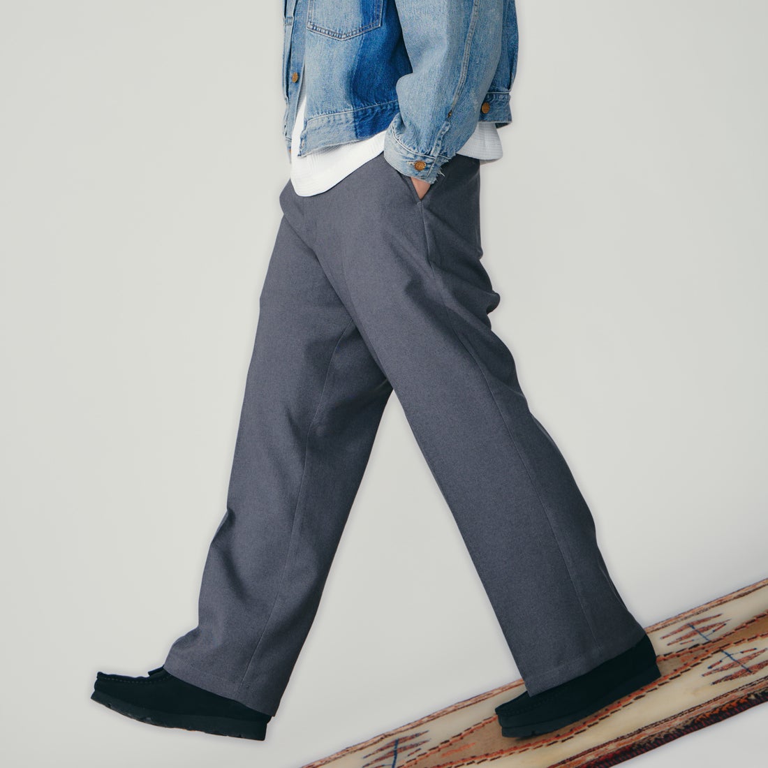 Dickies [ディッキーズ] 別注 グランパパンツ [261M40IN01-JF] GRAY &&モデル身長：179cm 着用サイズ：L&&