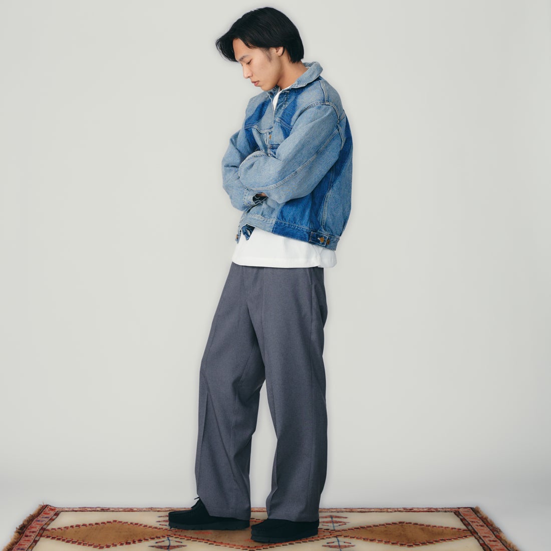 Dickies [ディッキーズ] 別注 グランパパンツ [261M40IN01-JF] GRAY &&モデル身長：179cm 着用サイズ：L&&