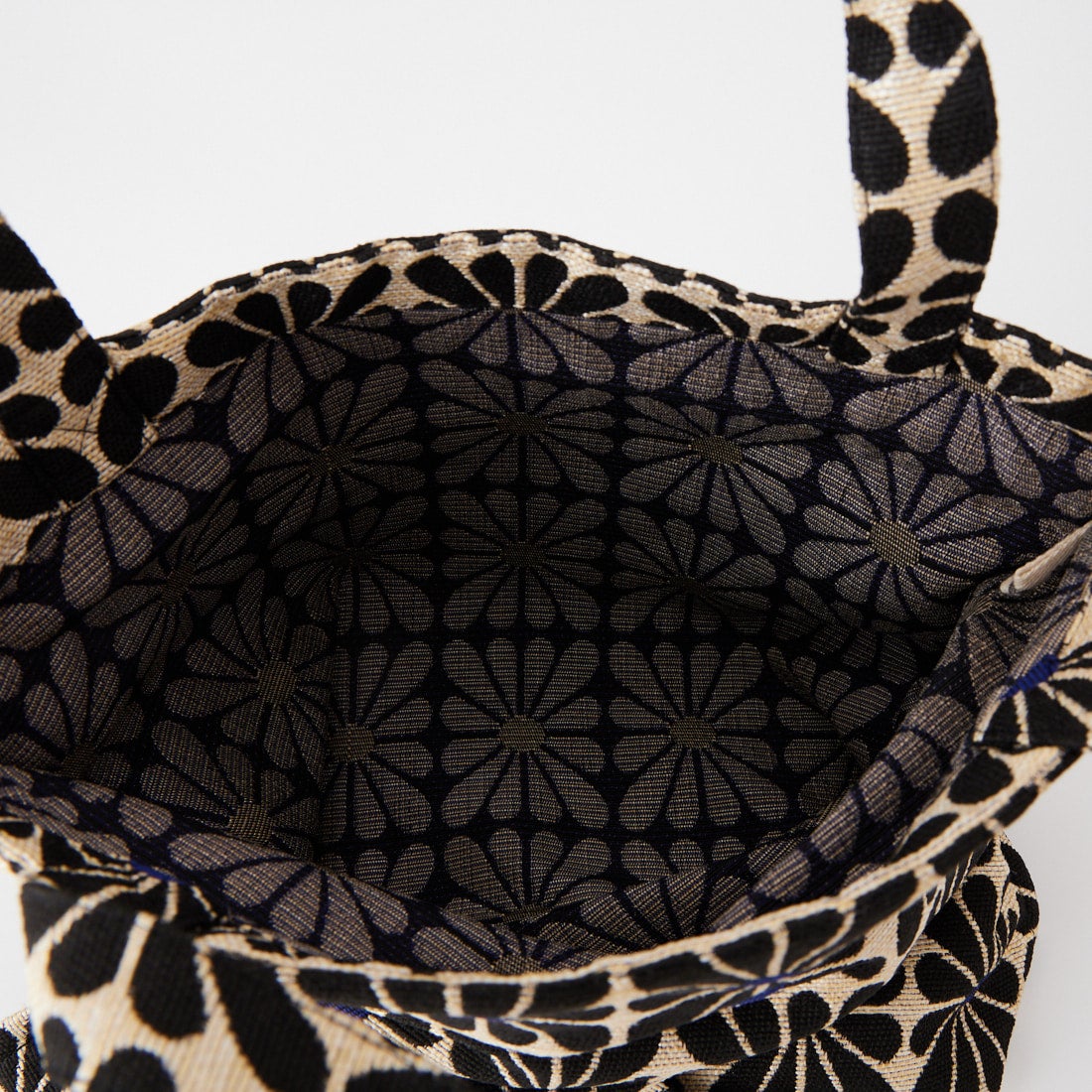 Bindu [ビンドゥー] カップフラワ－ジャガード リバーストートバッグ [BBB-2171] BLACK NATU