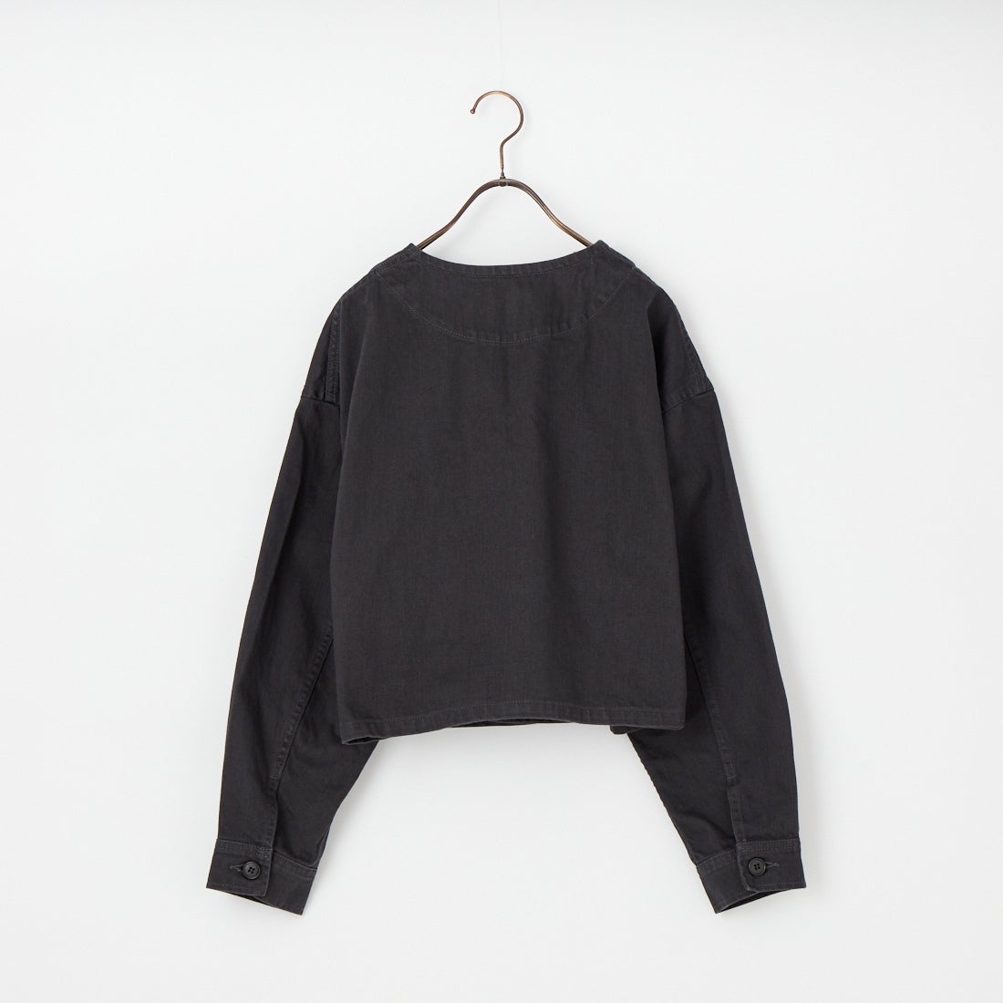 DANTON [ダントン] ショート丈ノーカラーデニムジャケット [DT-A0670RKG] CHARCOAL B