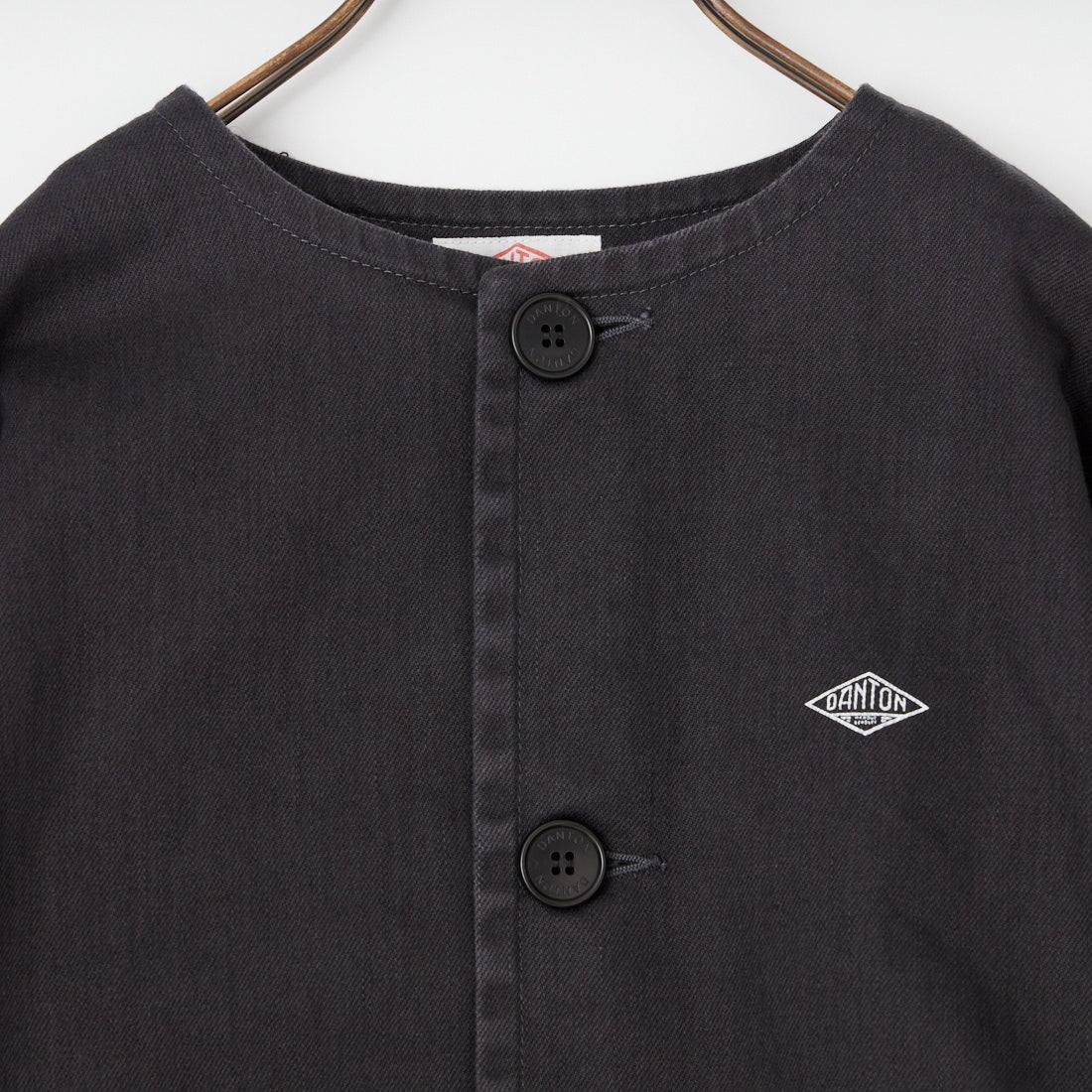 DANTON [ダントン] ショート丈ノーカラーデニムジャケット [DT-A0670RKG] CHARCOAL B