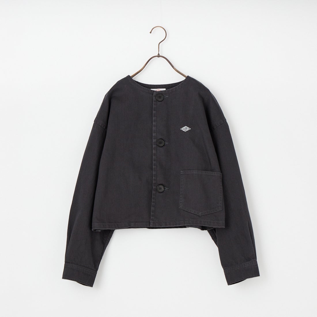 DANTON [ダントン] ショート丈ノーカラーデニムジャケット [DT-A0670RKG] CHARCOAL B
