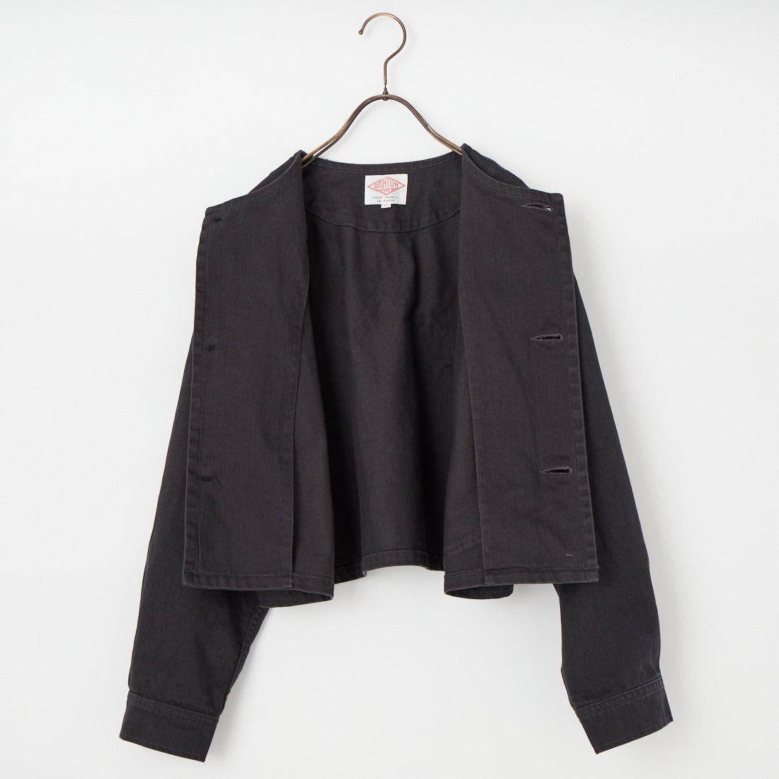 DANTON [ダントン] ショート丈ノーカラーデニムジャケット [DT-A0670RKG] CHARCOAL B