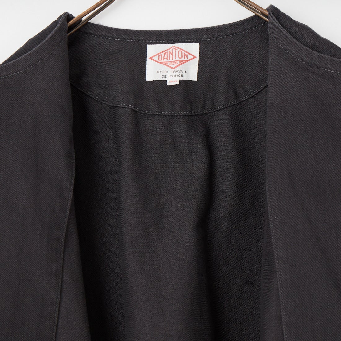 DANTON [ダントン] ショート丈ノーカラーデニムジャケット [DT-A0670RKG] CHARCOAL B