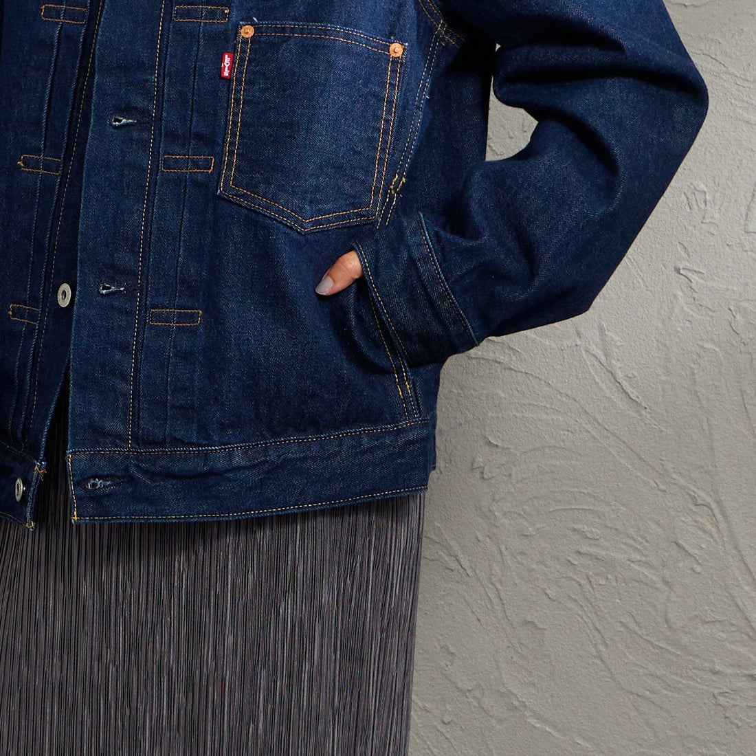 LEVI'S [リーバイス] TYPE1 トラッカージャケット [A3174-00] 30 NEW SEL &&モデル身長：159cm 着用サイズ：S&&